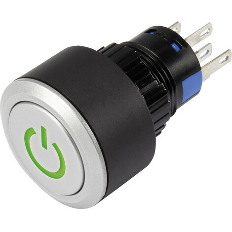 TRU COMPONENTS 1303030 LAS1-AWY-11T/G/12V/P Drucktaster 250 V/AC 3 A 1 x Aus/(Ein) tastend Grün  IP6