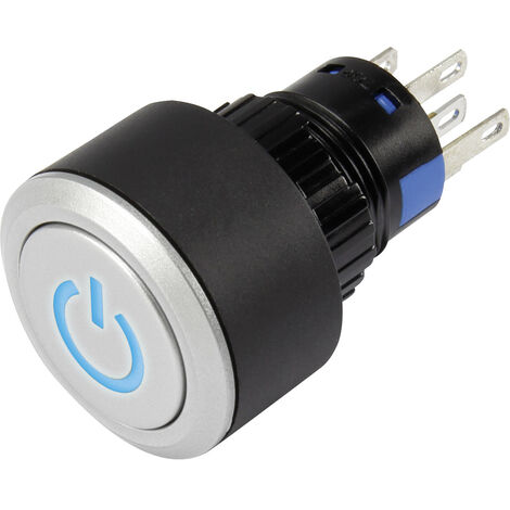 TRU COMPONENTS 1303031 LAS1-AWY-11T/B/12V/P Drucktaster 250 V/AC 3 A 1 x Aus/(Ein) tastend Blau  IP6