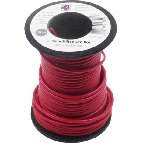 TRU COMPONENTS 1565156 Fil de câblage LiY 1 x 0.75 mm² rouge 10 m