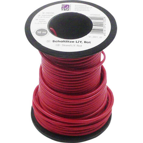 TRU COMPONENTS 1565156 Litze LiY 1 x 0.75 mm² Rot 10 m