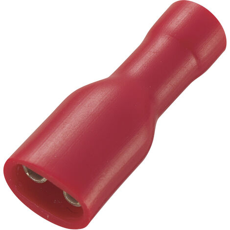 TRU COMPONENTS 1565179 Flachsteckhülse  Steckbreite: 4.8 mm Steckdicke: 0.8 mm 180 ° Vollisoliert Ro