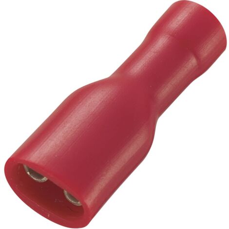 TRU COMPONENTS 1565179 Presa piatta Larghezza spina: 4.8 mm Spessore spina: 0.8 mm 180 ° Completamente isolato Rosso 50