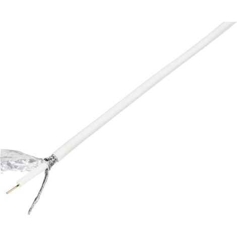 TRU COMPONENTS 1567364 Câble coaxial Ø extérieur: 6.60 mm RG6 /U 75 Ω 120 dB blanc 100 m