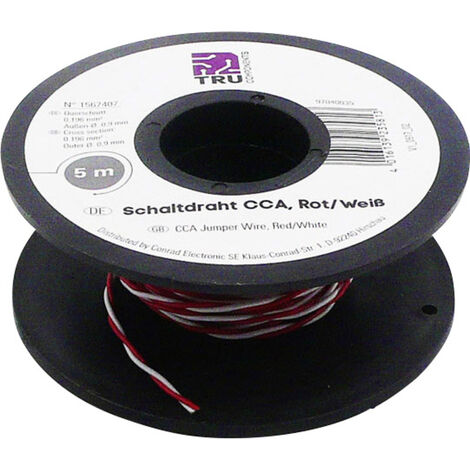 TRU COMPONENTS 1567407 Schaltdraht  2 x 0.20 mm² Rot, Weiß 5 m