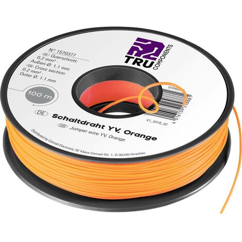 TRU COMPONENTS 1567904 Fil de câblage Yv 1 x 0.20 mm² jaune 100 m