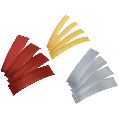 TRU COMPONENTS 1570851 Akkuschrumpfschlauch ohne Kleber Rot, Transparent, Gelb   Schrumpfrate: 2:1 3