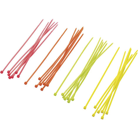 TRU COMPONENTS 1570922 ST150M Kabelbinder 150 mm 2.50 mm Neongrün, Neonorange, Neongelb, Neonpink  8