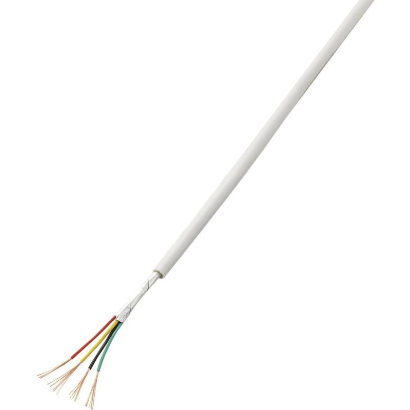 1571729 Câble d'alarme LiYY 6 x 0.22 mm² blanc 50 m - Tru Components