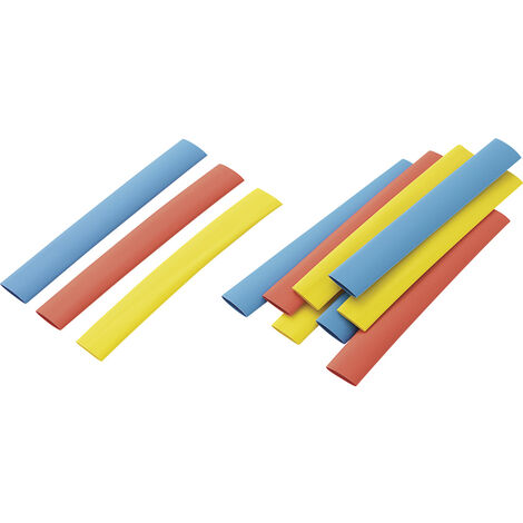 TRU COMPONENTS 1572079 Schrumpfschlauchsortiment Bunt 9.50 mm 4.80 mm Schrumpfrate:2:1 12 St.