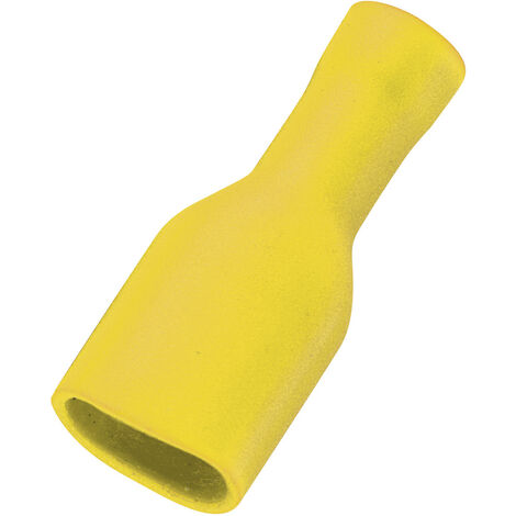 TRU COMPONENTS 1572130 Flachsteckhülse  Steckbreite: 6.4 mm Steckdicke: 0.8 mm 180 ° Vollisoliert Ge