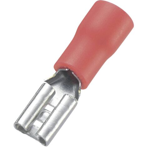 TRU COMPONENTS 1572131 Presa piatta Larghezza spina: 2.8 mm Spessore spina: 0.8 mm 180 ° Parzialmente isolato Rosso 100