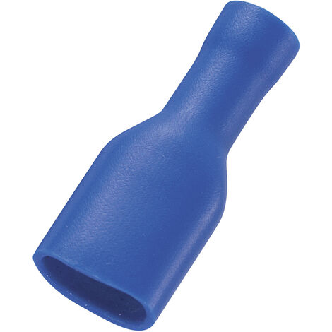TRU COMPONENTS 1572192 Flachsteckhülse  Steckbreite: 2.8 mm Steckdicke: 0.5 mm 180 ° Vollisoliert Bl