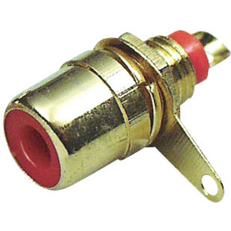 TRU COMPONENTS 1577826 Cinch-Steckverbinder Buchse, Einbau vertikal Polzahl: 2  Rot 1 St.