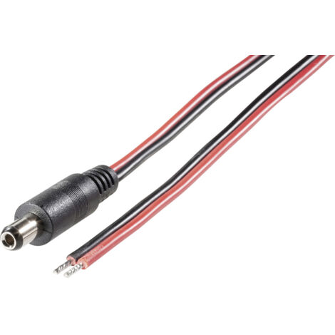 TRU COMPONENTS 1582272 Niedervolt-Anschlusskabel Niedervolt-Stecker - offene Kabelenden 5.5 mm 2.1 m