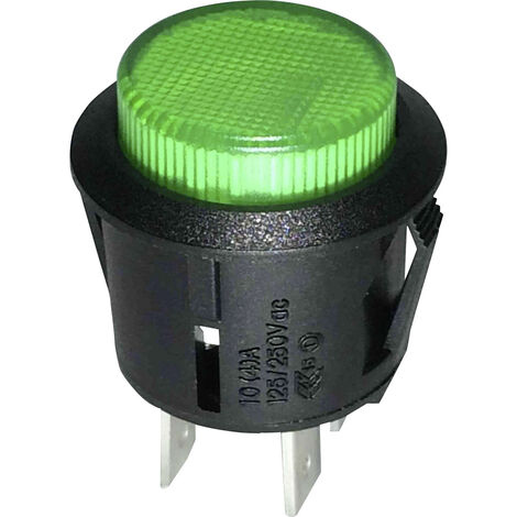 TRU COMPONENTS 1587756 TC-R13-523BL-05GN Druckschalter 250 V/AC 1.5 A 1 x Aus/Ein rastend Grün   1 S