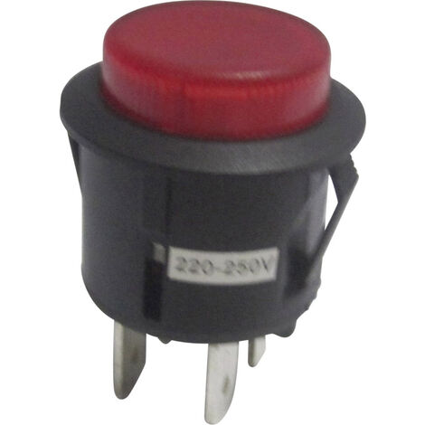 TRU COMPONENTS 1587761 TC-R13-527AL-02RT Drucktaster 250 V/AC 6 A 1 x Aus/(Ein) tastend Rot   1 St.