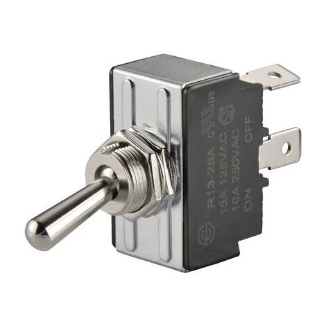 TRU COMPONENTS 1587828 TC-R13-28D-01 INTERRUPTEUR À LEVIER 250 V/AC 10 A 1 X ON/OFF/ON PERMANENT/0/PERMANENT 1 PC(S)