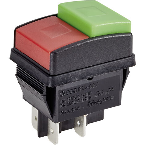 TRU COMPONENTS 1587859 TC-R13-537A B/R/G Drucktaster 250 V/AC 10 A 2 x Aus/Ein rastend    1 St.