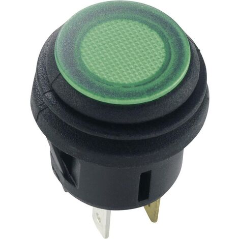 TRU COMPONENTS 1587918 TC-R13-527D2B Interuttore a pressione 14 V/DC 20 A 1 x On / Off Permanente Verde 1 pz.