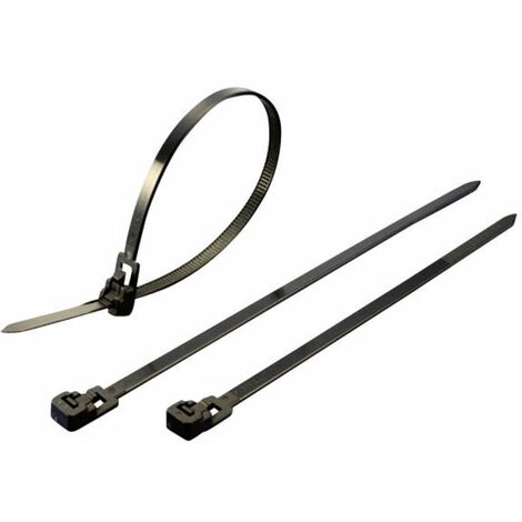 TRU COMPONENTS 1592809 TC-HVCR125BK203 Fascetta per cavi 125 mm 7.60 mm Nero riutilizzabili 100 pz.