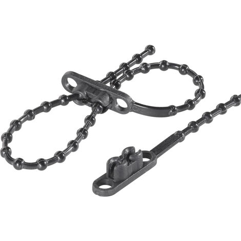 TRU COMPONENTS 1592905 TC-KTVR145BK203 Knotenband 145 mm 2 mm Schwarz mit Doppelkopf 100 St.