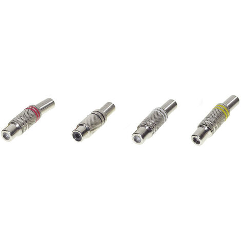 TRU COMPONENTS 1601059 Cinch-Steckverbinder Kupplung, gerade Polzahl: 2 Mono Rot, Schwarz, Gelb, Wei