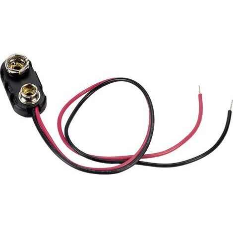 TRU COMPONENTS 18-0093 Connecteur clip pression 1x 6LR61 (9 V) raccordement par empreinte pile 9V (L x l x H) 24.5 x 11.8 x 7.3 mm X374591