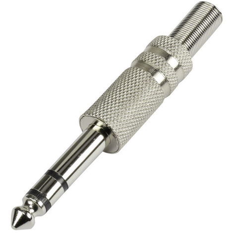 TRU COMPONENTS 595203 Klinken-Steckverbinder 6.35 mm Stecker, gerade Polzahl: 3 Stereo Silber 1 St.