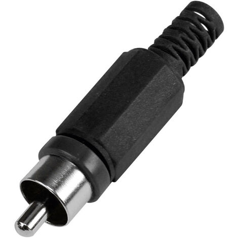TRU COMPONENTS 595227 Cinch-Steckverbinder Stecker, gerade Polzahl: 2  Schwarz 1 St.