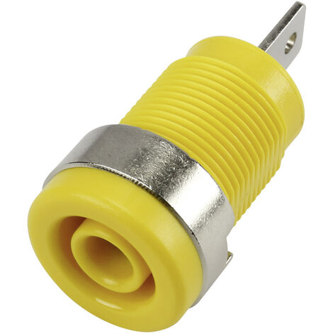 TRU COMPONENTS 6239C26GN Sicherheits-Laborbuchse Buchse, Einbau vertikal Stift-Ø: 4 mm Gelb 1 St.