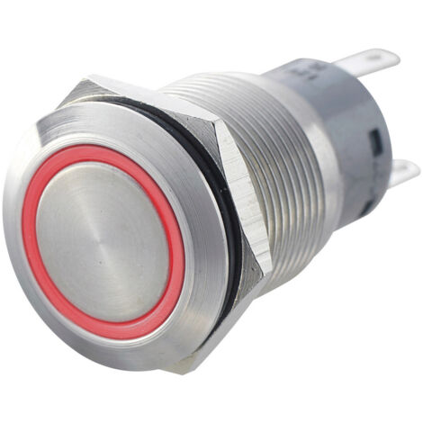 TRU COMPONENTS 701308 LAS1-AGQ-11E, RD Vandalismusgeschützter Drucktaster 250 V/AC 5 A 1 x Ein/(Ein)