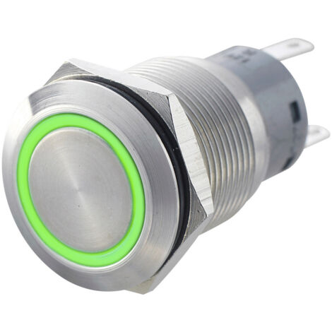 TRU COMPONENTS 701318 LAS1-AGQ-11ZE, GN Vandalismusgeschützter Druckschalter 250 V/AC 5 A 1 x Ein/Ei