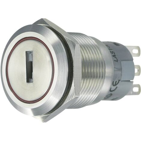 TRU COMPONENTS 701824 LAS1-AGQ-22Y/31 Interrupteur à clé anti vandalisme 250 V/AC 5 A 2 x On/Off/On