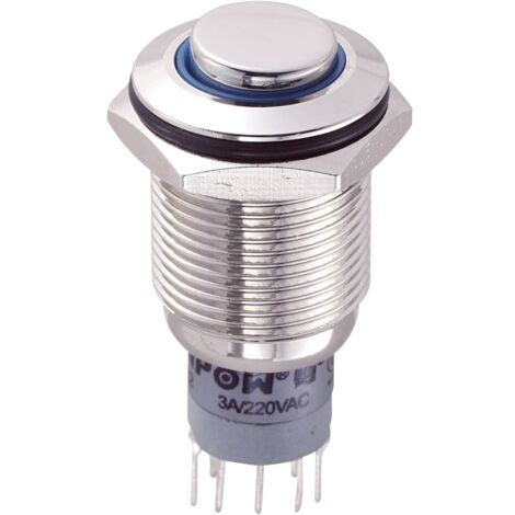 TRU COMPONENTS 701835 LAS2GQH-22ZE/B/12V/N/P Interruttore antivandalo 250 V/AC 3 A 2 x On / On Permanente Blu 1 pz.