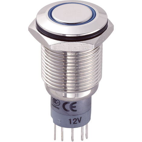 TRU COMPONENTS 701857 LAS2GQF-11E/B/12V/N/P Vandalismusgeschützter Drucktaster 250 V/AC 3 A 1 x Ein/
