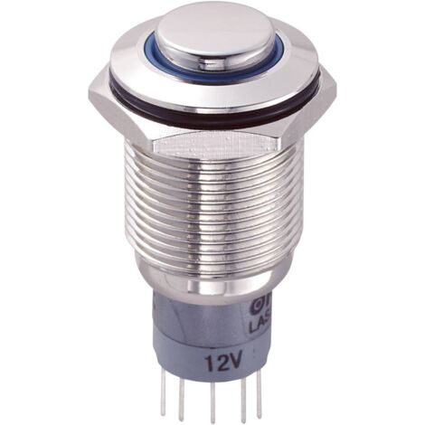 TRU COMPONENTS 701860 LAS2GQH-11ZE/B/12V/N/P Interruttore antivandalo 250 V/AC 3 A 1 x On / On Permanente Blu 1 pz.