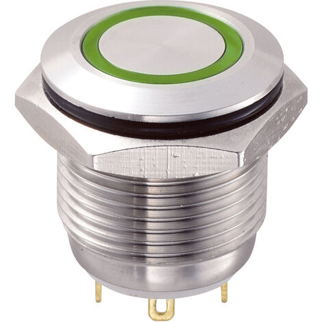 TRU COMPONENTS 701880 GQ16F-10E/J/G/12V Vandalismusgeschützter Drucktaster 48 V/DC 2 A 1 x Aus/(Ein)