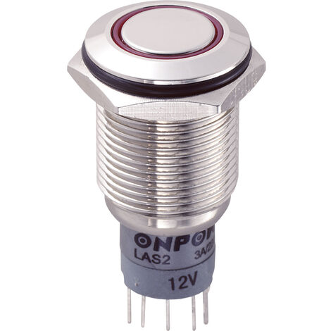 TRU COMPONENTS 701882 LAS2GQF-11E/R/12V/N/P Vandalismusgeschützter Drucktaster 250 V/AC 3 A 1 x Ein/