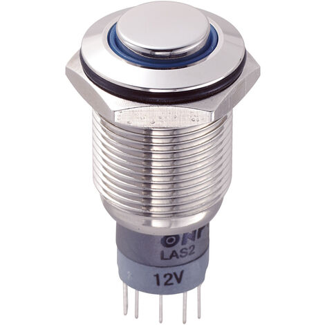TRU COMPONENTS 701884 LAS2GQH-11E/B/12V/N/P Vandalismusgeschützter Drucktaster 250 V/AC 3 A 1 x Ein/