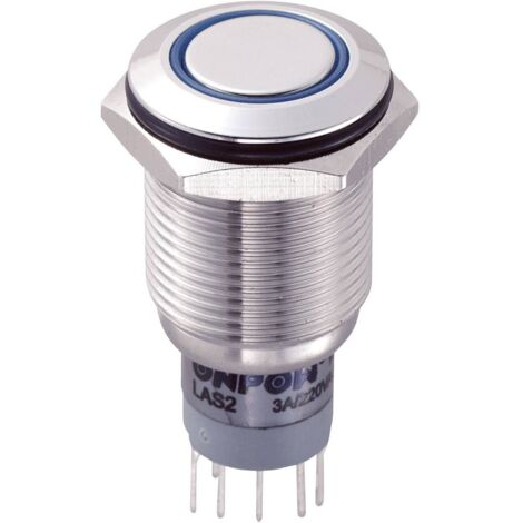 TRU COMPONENTS 701896 LAS2GQF-22ZE/B/12V/S/P Interruttore antivandalo 250 V/AC 3 A 2 x On / On Permanente Blu 1 pz.