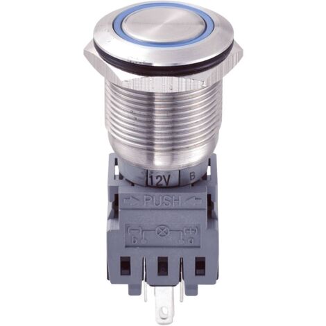 TRU COMPONENTS 701906 LAS1-BGQ-11ZE/B/12V Interruttore antivandalo 250 V/AC 5 A 1 x Off / On Permanente Blu IP67 1 pz.
