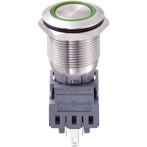 TRU COMPONENTS 701918 LAS1-BGQ-11ZE/G/12V Vandalismusgeschützter Druckschalter 250 V/AC 5 A 1 x Aus/