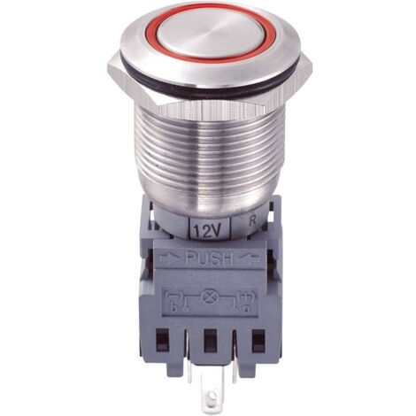 TRU COMPONENTS 701930 LAS1-BGQ-11ZE/R/12V Interruttore antivandalo 250 V/AC 5 A 1 x Off / On Permanente Rosso IP67 1 pz