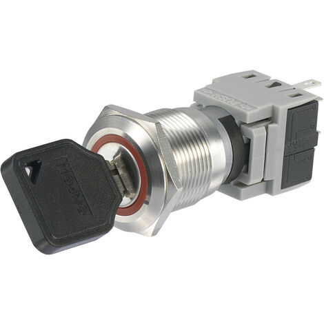 TRU COMPONENTS 704395 LAS1-BGQ-11Y/21 Schlüsselschalter 250 V/AC 5 A 1 x Aus/Ein 1 x 90 ° IP40 1 St.