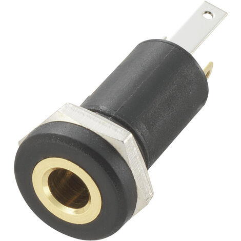 TRU COMPONENTS 718574 Klinken-Steckverbinder 3.5 mm Buchse, Einbau vertikal Polzahl: 3 Stereo Schwar