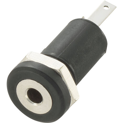 TRU COMPONENTS 718684 Klinken-Steckverbinder 2.5 mm Buchse, Einbau vertikal Polzahl: 2 Mono Schwarz
