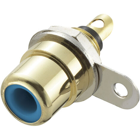 TRU COMPONENTS 719232 Cinch-Steckverbinder Buchse, Einbau vertikal Polzahl: 2  Blau 1 St.