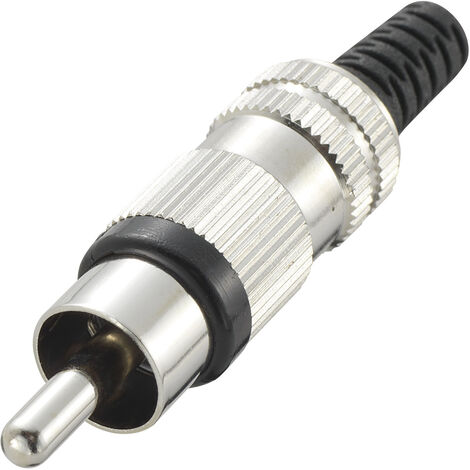 TRU COMPONENTS 719282 Cinch-Steckverbinder Stecker, gerade Polzahl: 2  Schwarz 1 St.