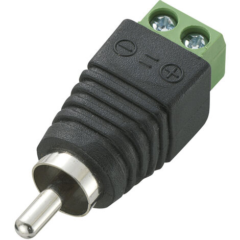 TRU COMPONENTS 735875 Cinch-Steckverbinder Stecker, gerade Polzahl: 2  Schwarz 1 St.