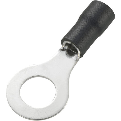 TRU COMPONENTS 738350 Ringkabelschuh  Querschnitt (max.)=4 mm² Loch-Ø=8.4 mm Teilisoliert Schwarz 50